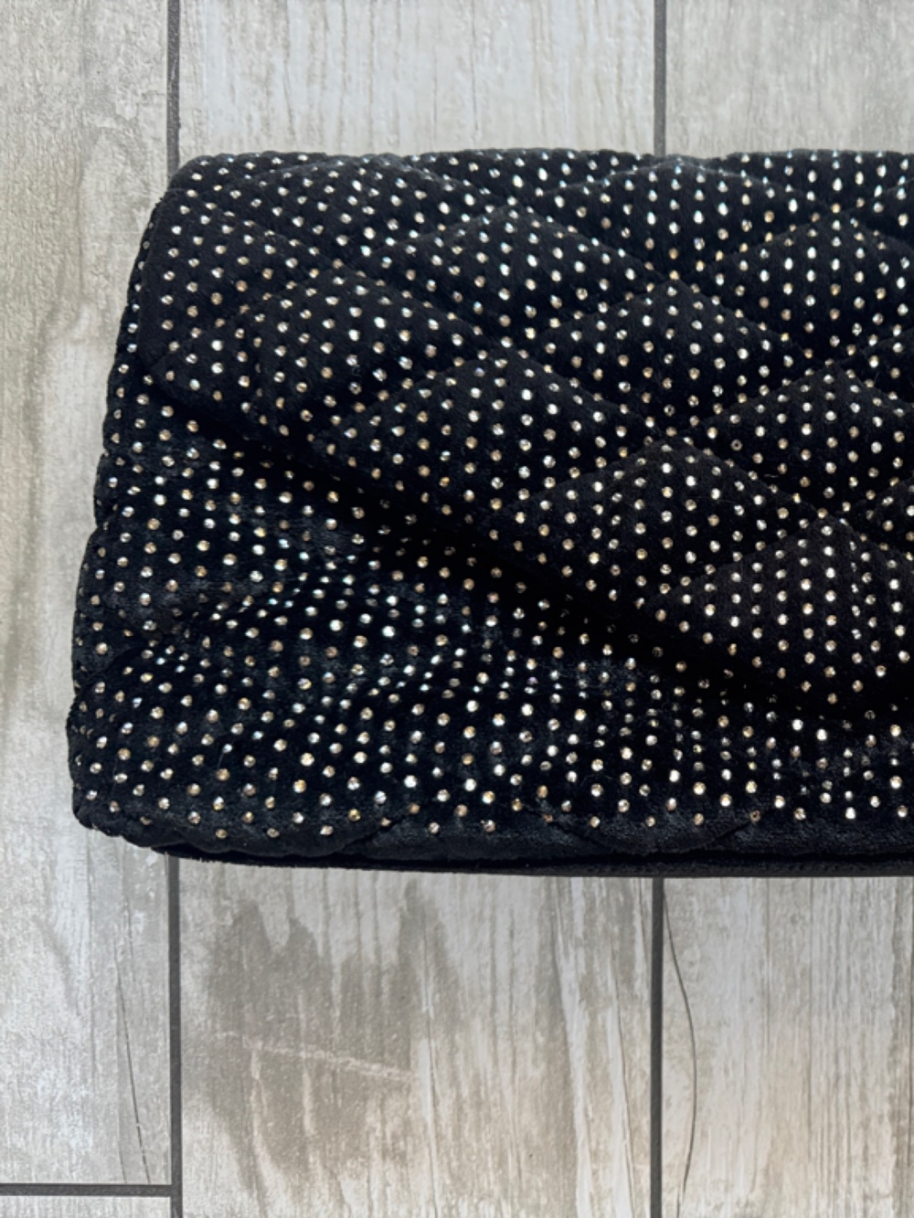 Rare Saint Laurent Black Crystal-Studded Quilted Clutch - Picture 3 of 5